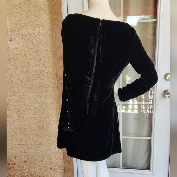 For Love and Lemons Beatrix Velvet Button Sleeve Dress - Picture 9 of 13